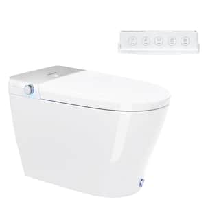 CD-Y090 Elongated Smart Bidet Toilet 1.28GPF in White Blackout Flush Auto Open/Close Foot Kick Auto Flush