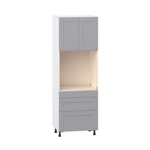 Roseland 30 in. W x 24 in. D x 89.5 in. H Assembled Shaker Single Oven Kitchen Cabinet in Slate Gray with 3 Drawers