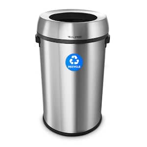 17 Gal. Stainless Steel Open Top Recycling Bin Receptacle Trash Can