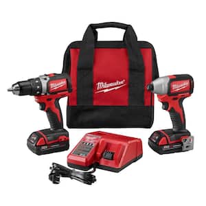 M18 18-Volt Lithium-Ion Brushless Cordless Compact Drill/Impact Combo Kit (2-Tool) W/(2) 2.0Ah Batteries, Charger, Bag