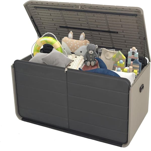 160 Gallon Resin Deck Box Heavy-Duty Weather Resistant Outdoor Storage Box with Lockable Lid
