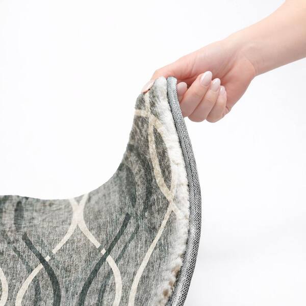 Dream Shag Premium Machine Washable Abstract ADS757 Gray 10 ft. x 14 ft. Area Rug