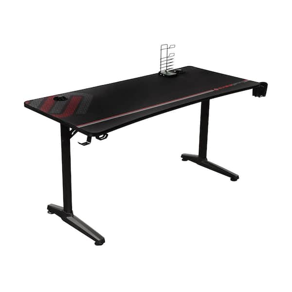 Coaster Tarnov 60 in. Rectangular Black Gaming Computer Desk with USB Ports and Cup Holder