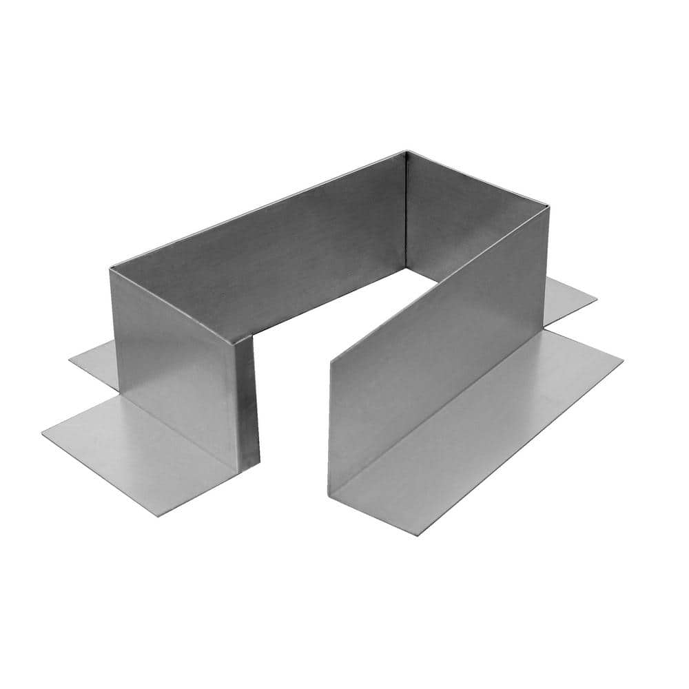 4 in. x 8 in. x 3 in. Tall Aluminum Open Pitch Pan Flashing with Open Botto