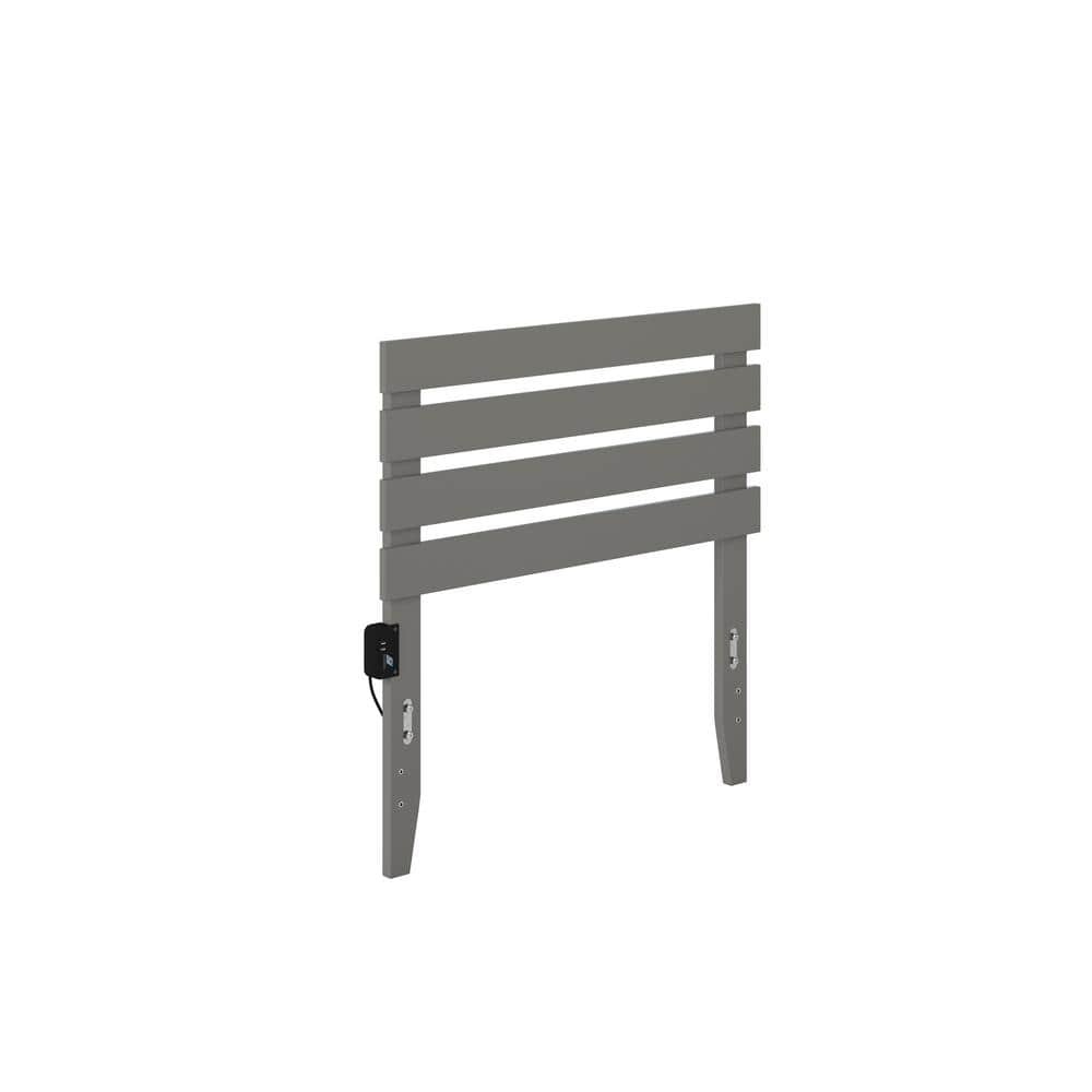 AFI Oxford Twin Headboard with USB Turbo Charger in Grey AG8300129