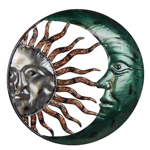 20 Inch Steel Sun And Moon Decorative Wall Art