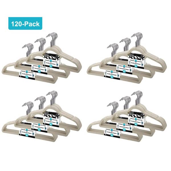 Velvet Non-Slip Ivory Hangers (120-Pack)