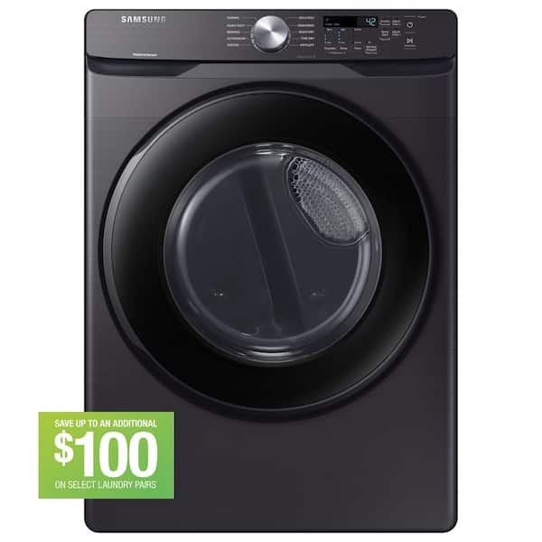 Samsung 7.5 cu. ft. Stackable Vented Gas Dryer with Sensor Dry in Brushed Black