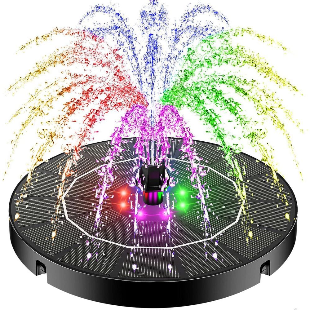 Phewnyzo 2025 Upgraded Solar Fountain Pump Garden Bird Bath with