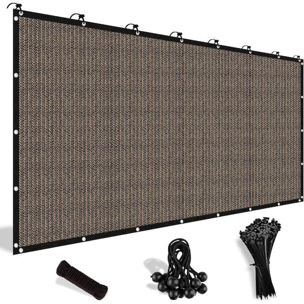 144 in. Black 90% Sun Shade Cloth with Grommets Mesh Tarp Sun Screens
