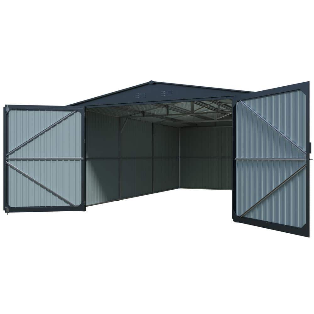 13 ft. W x20 ft. D Outdoor Storage Metal Shed for Car,Truck,Bike,Garbage Ca