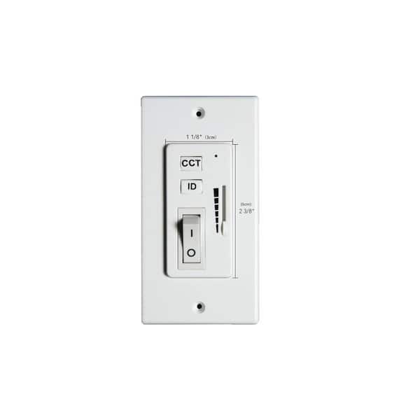 Wall Mount 2.4G RF Dimmer CCT Selector and 2-Way Switcher Tri-Function AC Power Controller for LED Panel Light EEFPTL