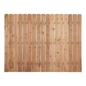 6 ft. x 8 ft. Cedar Dog-Eared Privacy Flat Top Wood Fence Panel