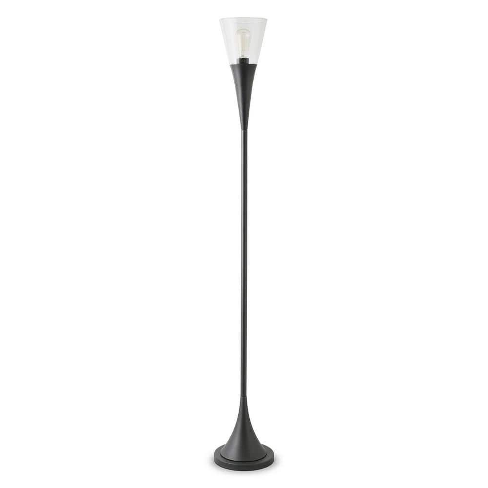homeroots-71-in-black-1-light-1-way-on-off-torchiere-floor-lamp-for