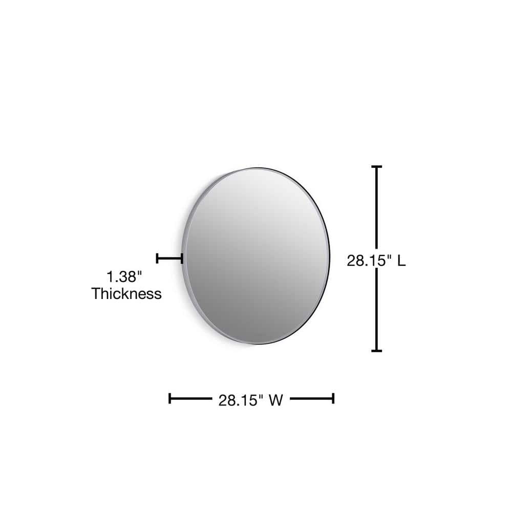 Essential 28" Polished Chrome Round Metal Bathroom Vanity Mirror