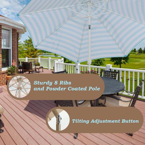 Aoodor 9 ft. Aluminum Market Patio Umbrella with Crank and