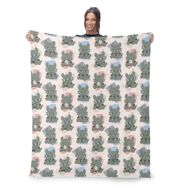 How to Train Your Dragon Many Emotions Silk Touch Sherpa Multicolor Throw Blanket 50 x 60 in.