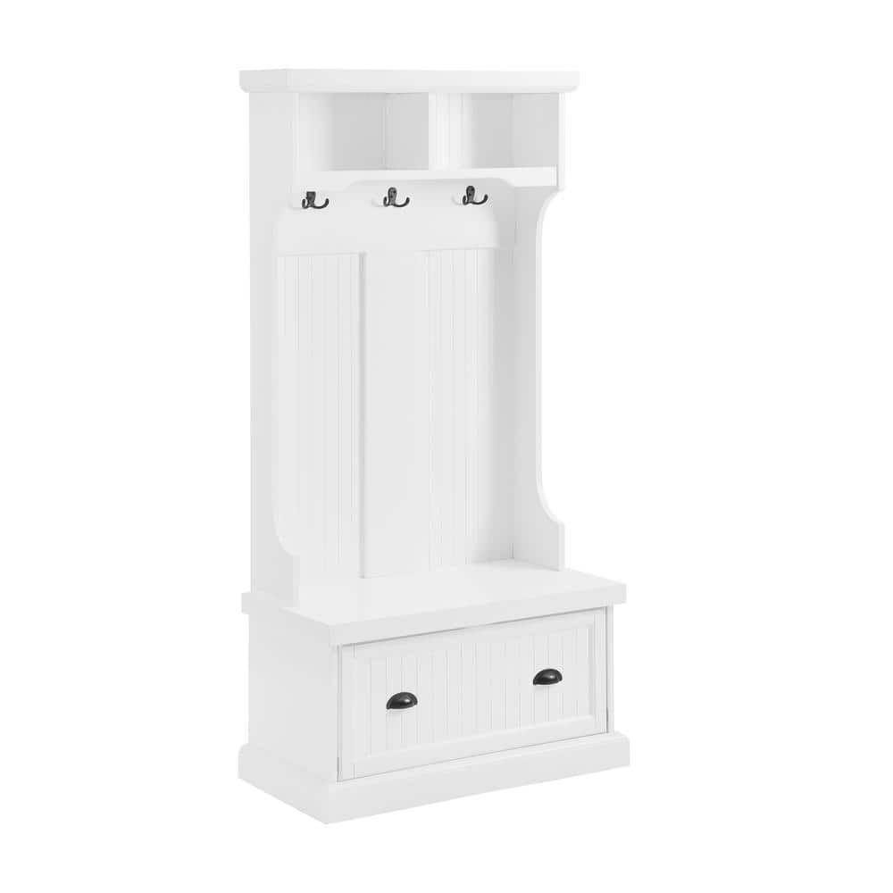 CROSLEY FURNITURE Shoreline White Hall Tree CF6030WH The Home Depot