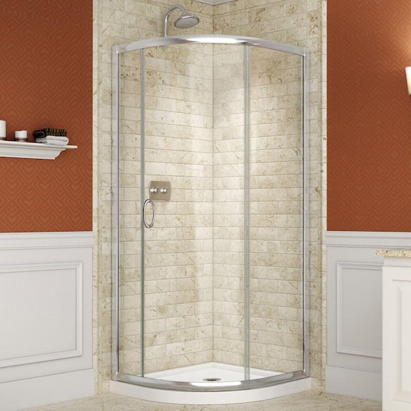 DreamLine Solo 34-3/8 in. W x 34-3/8 in. D x 72 in. H Framed Sliding Shower Enclosure in Chrome