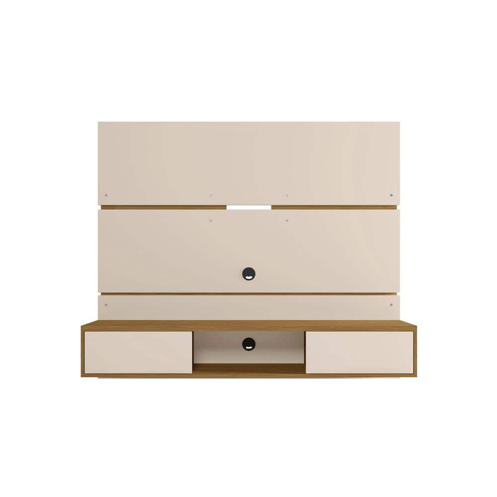 Off White and Cinnamon 68.9'' Floating Wood Entertainment Center