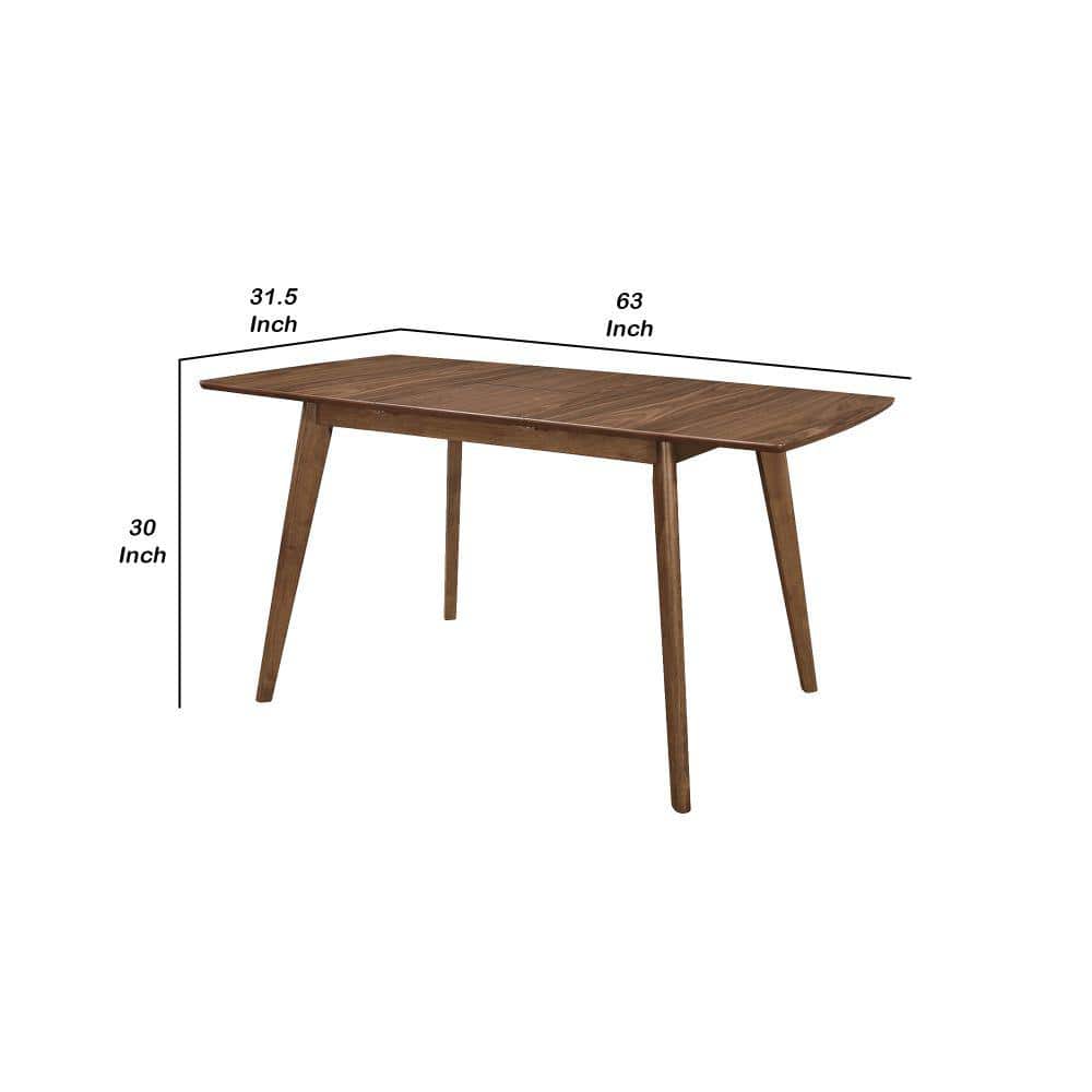 49" Brown Wood Extendable Mid-Century Modern Dining Table