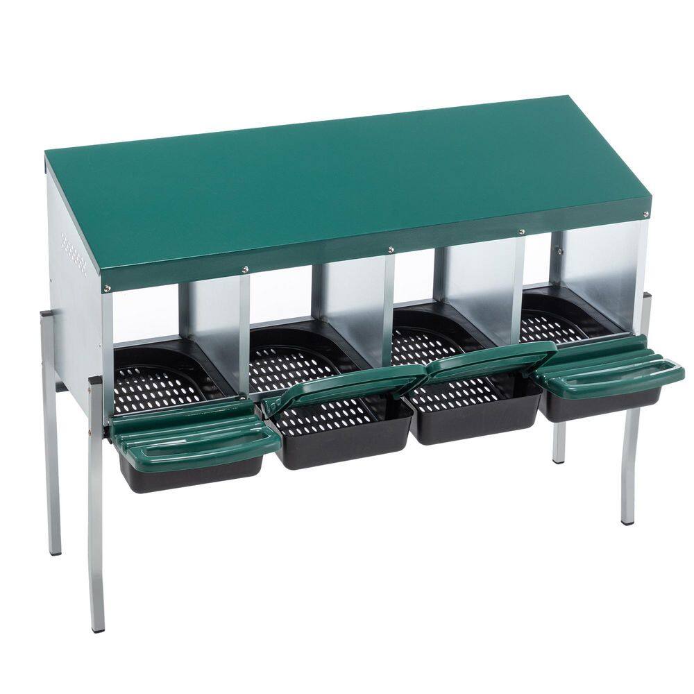 Avex Green 31.88 in. H x 42.12 in. W x 12.99 in. D Metal Chicken Coops 4 Holes Chicken Nesting Boxes with Legs price history on PriceWatchPro
