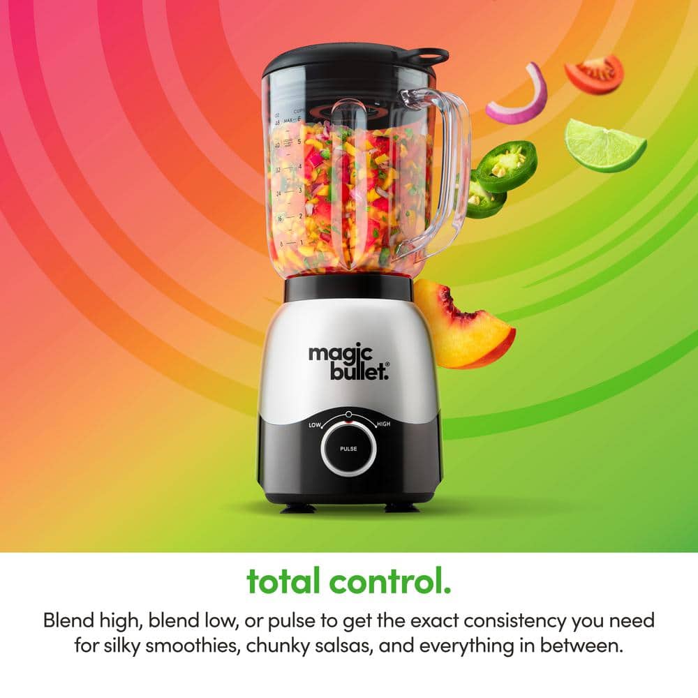Magic Bullet Silver Countertop Blender with 48oz Pitcher and 20oz Cup