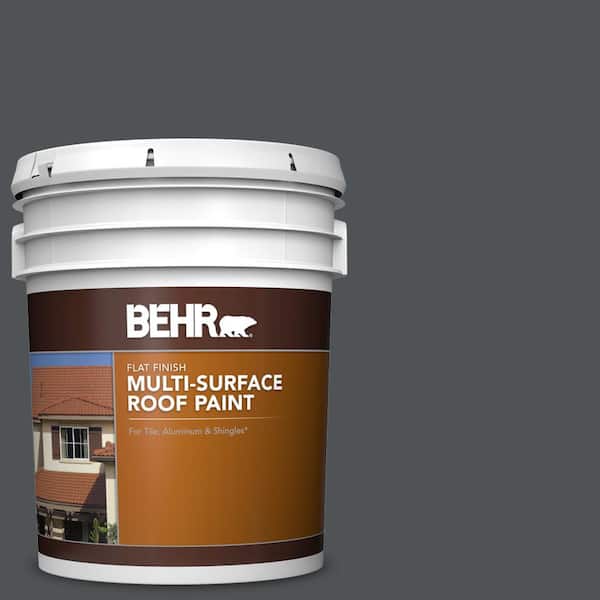 BEHR 5 gal. #PPU25-01 Carbon Copy Flat Multi-Surface Exterior Roof Paint