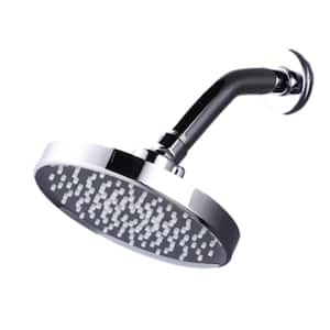 1-Spray Patterns with 1.8 GPM 6 in. Wall Mount Rain Fixed Shower Head with 360° Rotatable in Polished Chrome