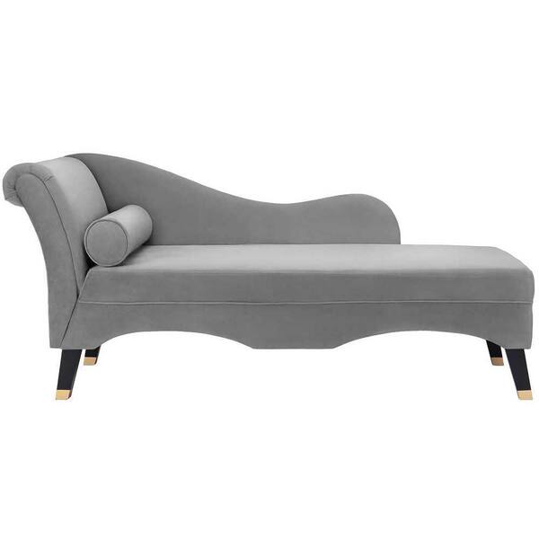 grey velvet chaise longue