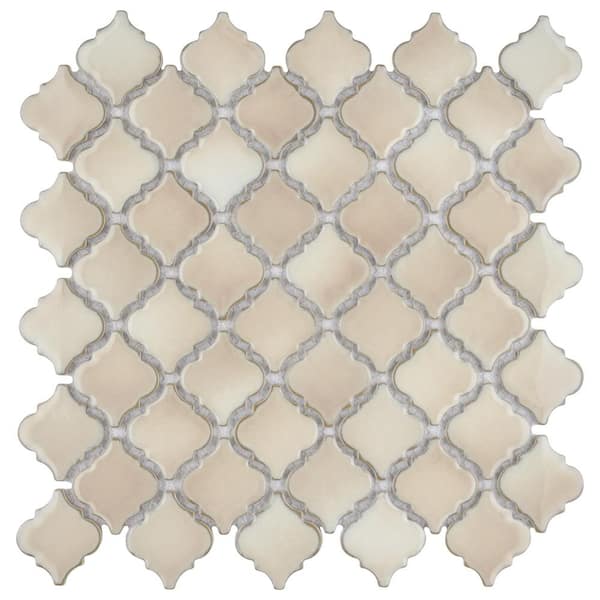 Merola Tile Hudson Tangier Truffle 12-3/8 in. x 12-1/2 in. Porcelain Mosaic Tile (11.0 sq. ft./Case)