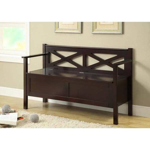 Monarch Specialties Cappuccino Storage  Bench