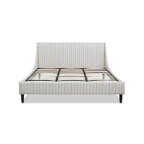 Jennifer Taylor Aspen 75.5 in. White and Beige King Flax Striped