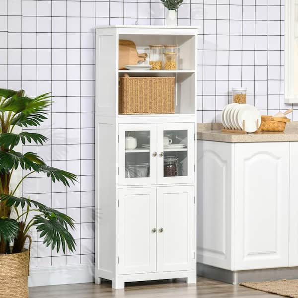 70.9'' Off-White Freestanding Pantry Tall Cabinet Storage Hutch