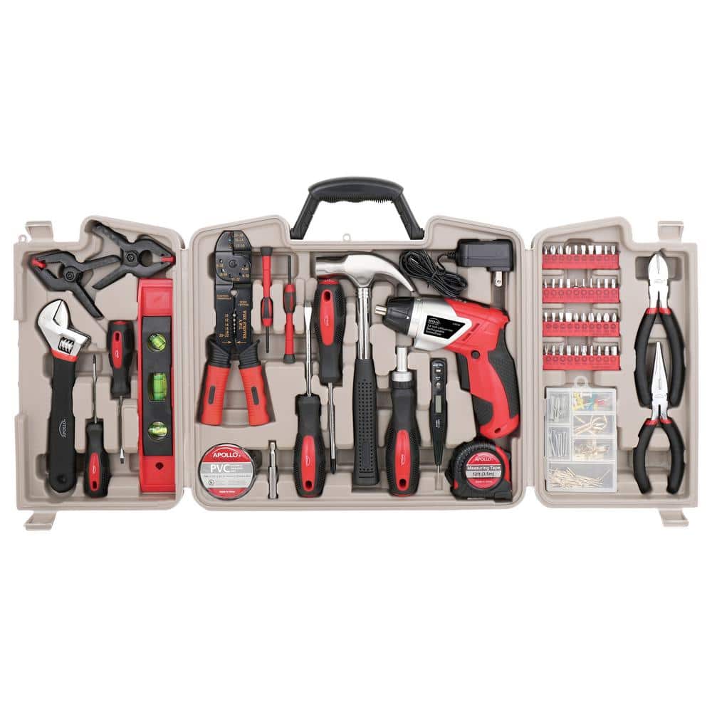 APOLLO TOOLS 144 Piece Household Tool Set With Powerful Cordless Screwdrive - 2