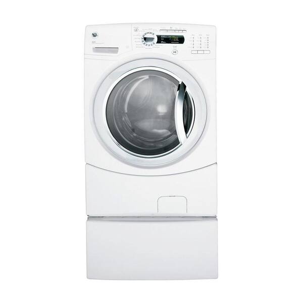 GE 4.1 DOE cu. ft. Front Load Washer with Steam in White (Pedestal Sold Separately)