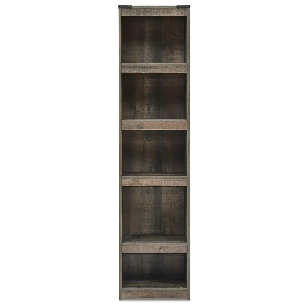 Rustic Brown Adjustable Cube Bookcase with Shelves