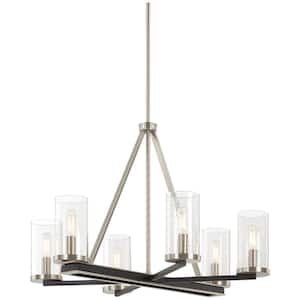Cole's Crossing 6-Light Black with Brushed Nickel Chandelier