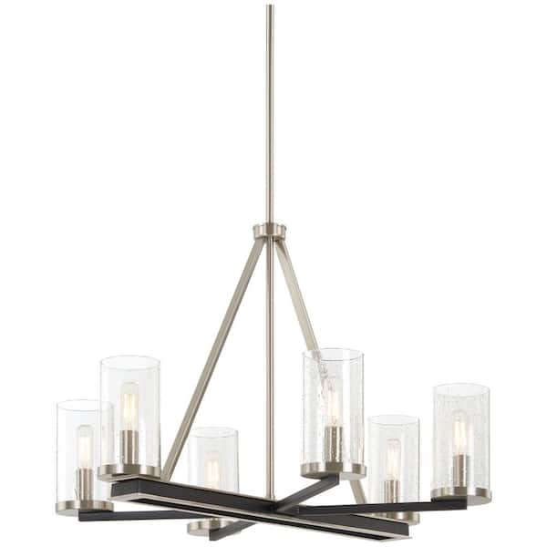 Minka Lavery Cole's Crossing 6-Light Black with Brushed Nickel Chandelier