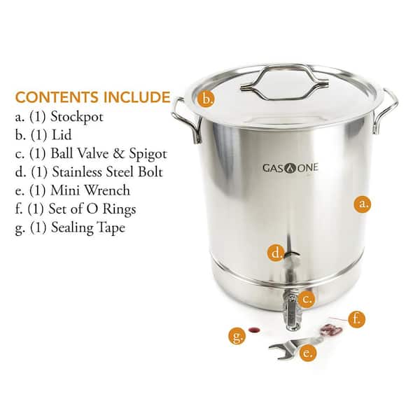 Brew Kettle 40 qt. Stainless Steel Stock Pot with Lid Brew Kettle 40 qt. Stainless Steel Stock Pot with Lid