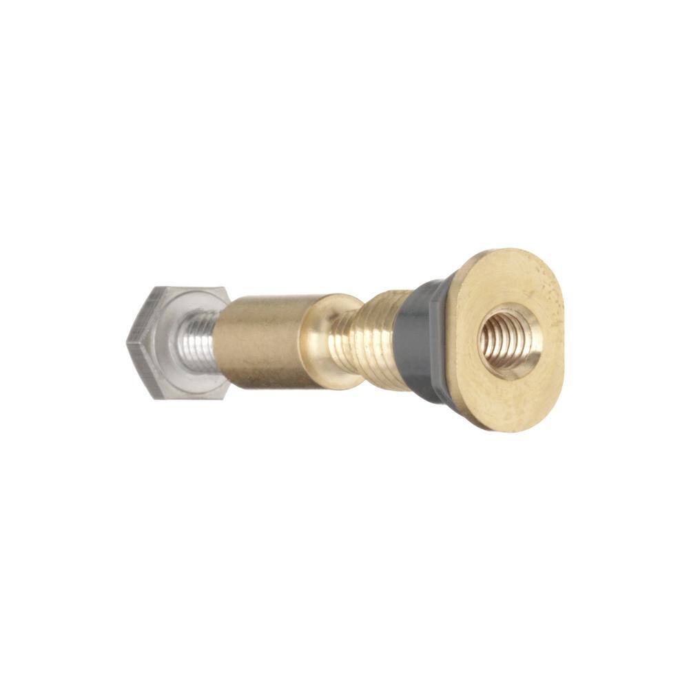 Universal Brass and White Toilet Hardware Kit with Caps