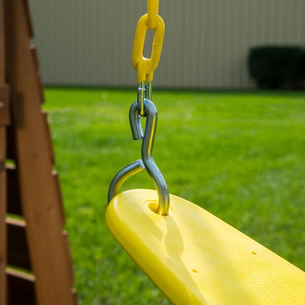 Heavy Duty Swing Seat Set Accessories with Iron Coated Yellow Chain Green Safety 