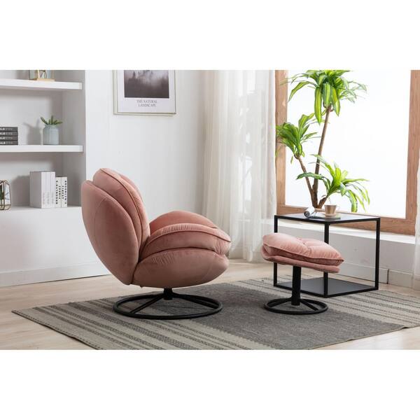 peach velvet chair