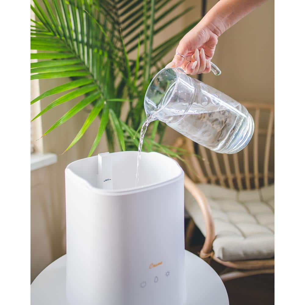 1.2 Gallon White Ultrasonic Cool Mist Tabletop Humidifier with Night Light