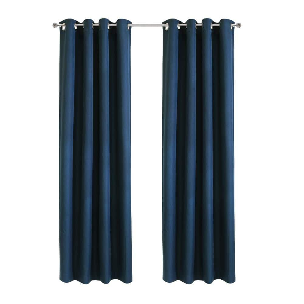 THERMALOGIC Cambridge Navy Polyester Solid 52 in. W x 84 in. L Grommet ...