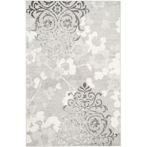 Adirondack Silver/Ivory 4 ft. x 6 ft. Floral Area Rug