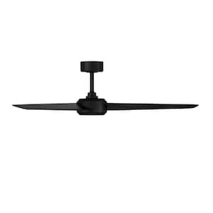 Ultra 54 in. Smart Indoor/Outdoor Matte Black 3-Blade Standard Ceiling Fan Integrated LED Plus Remote