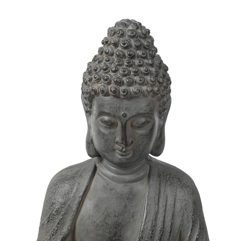 Gray Magnesium Oxide Sitting Buddha Garden Statue