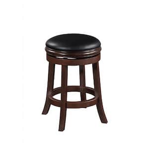 24 in. Cappuccino Backless Wood Barstool