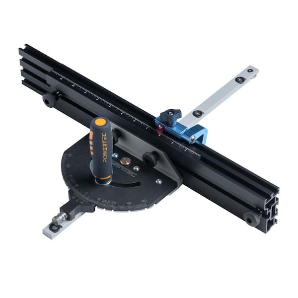Precision Miter Gauge System with Telescoping Fence, 11 Preset Angle Stops, Extension Fence with Scale and Flip Stop